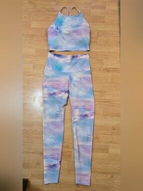 Old Navy Cloud Print Leggings And Crop Top Tank Top, Fitness Set, Festival Gear